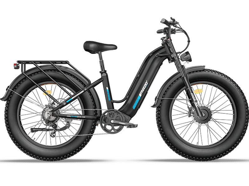 High-performance electric bike featuring fat tire design and powerful dual motor for enhanced off-road capability