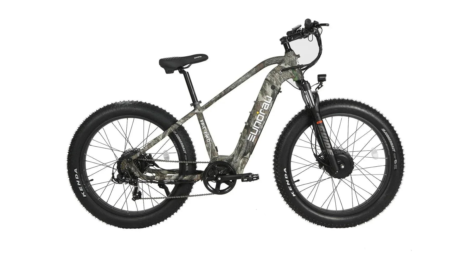 Electric bike with dual motor system designed for enhanced off road performance and durability