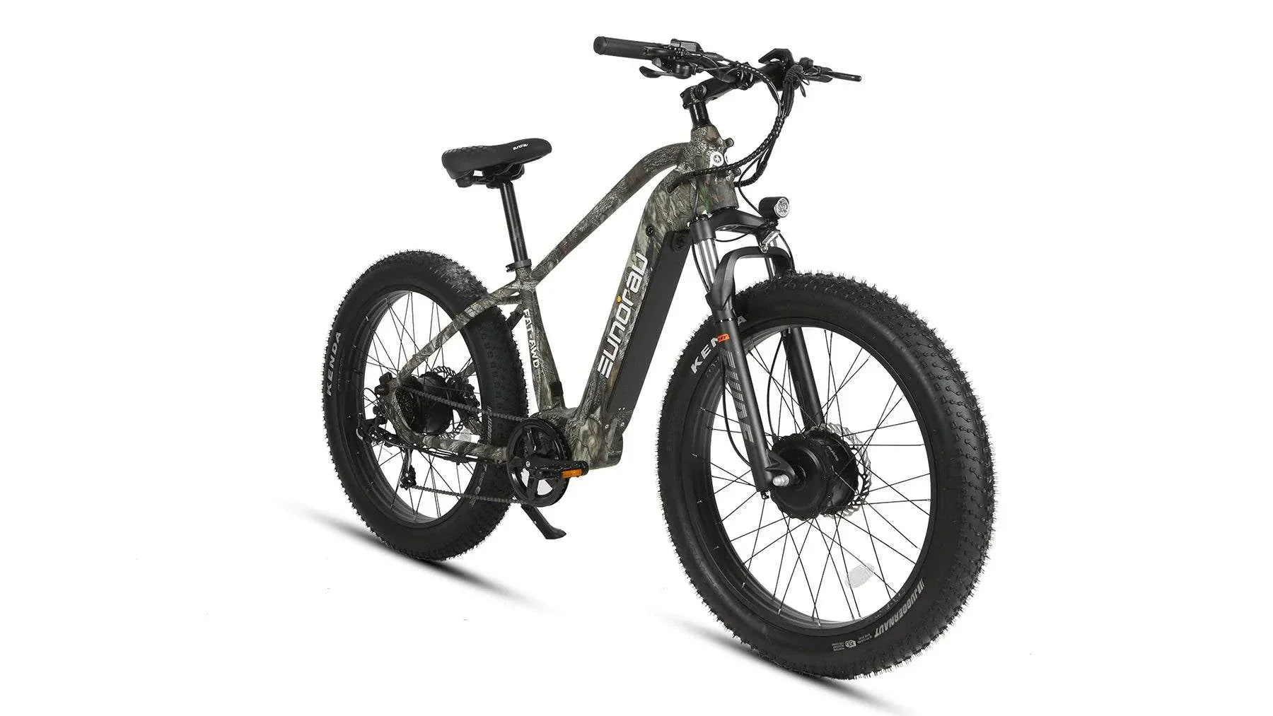 Electric bike with dual motor system designed for enhanced off road performance and durability
