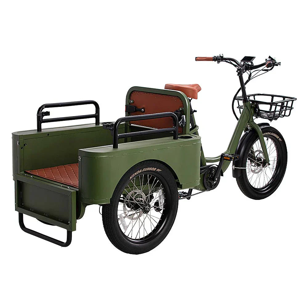 Electric Trike designed for passenger and cargo transport, featuring efficient EV power rides for versatile urban mobility