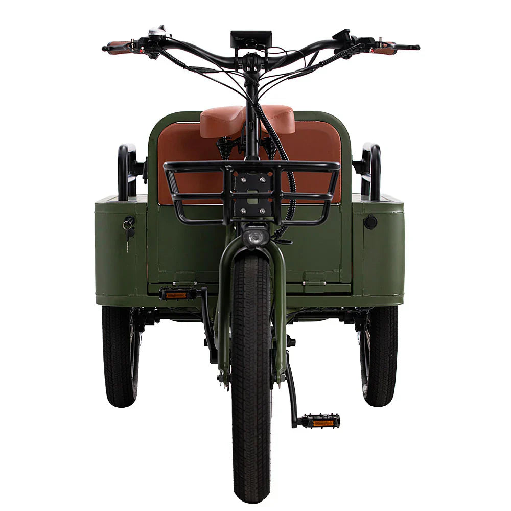 Electric Trike designed for passenger and cargo transport, featuring efficient EV power rides for versatile urban mobility