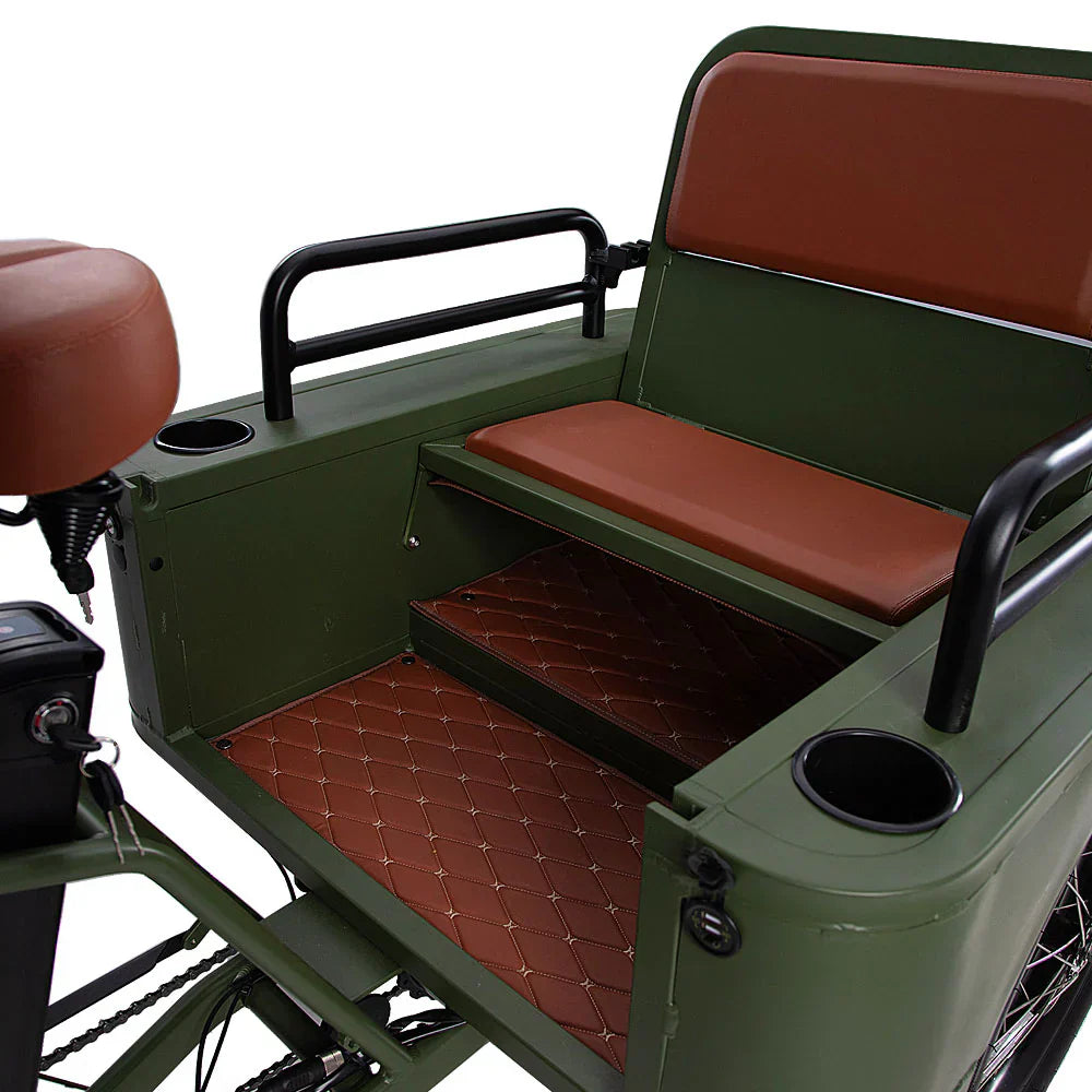 Electric Trike designed for passenger and cargo transport, featuring efficient EV power rides for versatile urban mobility