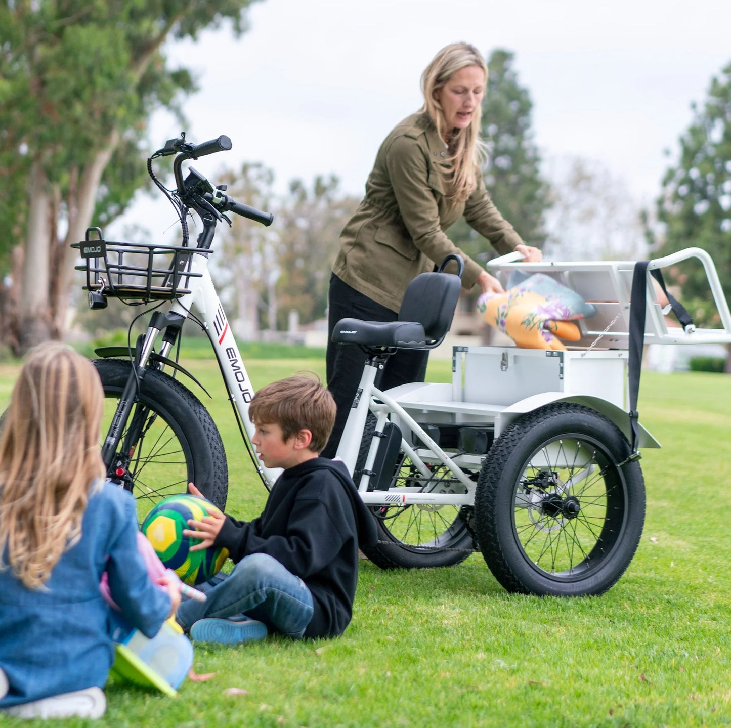 EMOJO BISON PRO Urban Cruiser Electric Trike/Tricycle - 750W Cargo Door Dash Passenger Seat