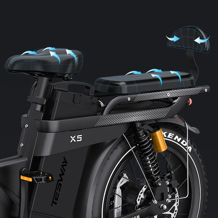 TESWAY X5 PRO Step Thru Cargo E-Bike | Family Friendly
