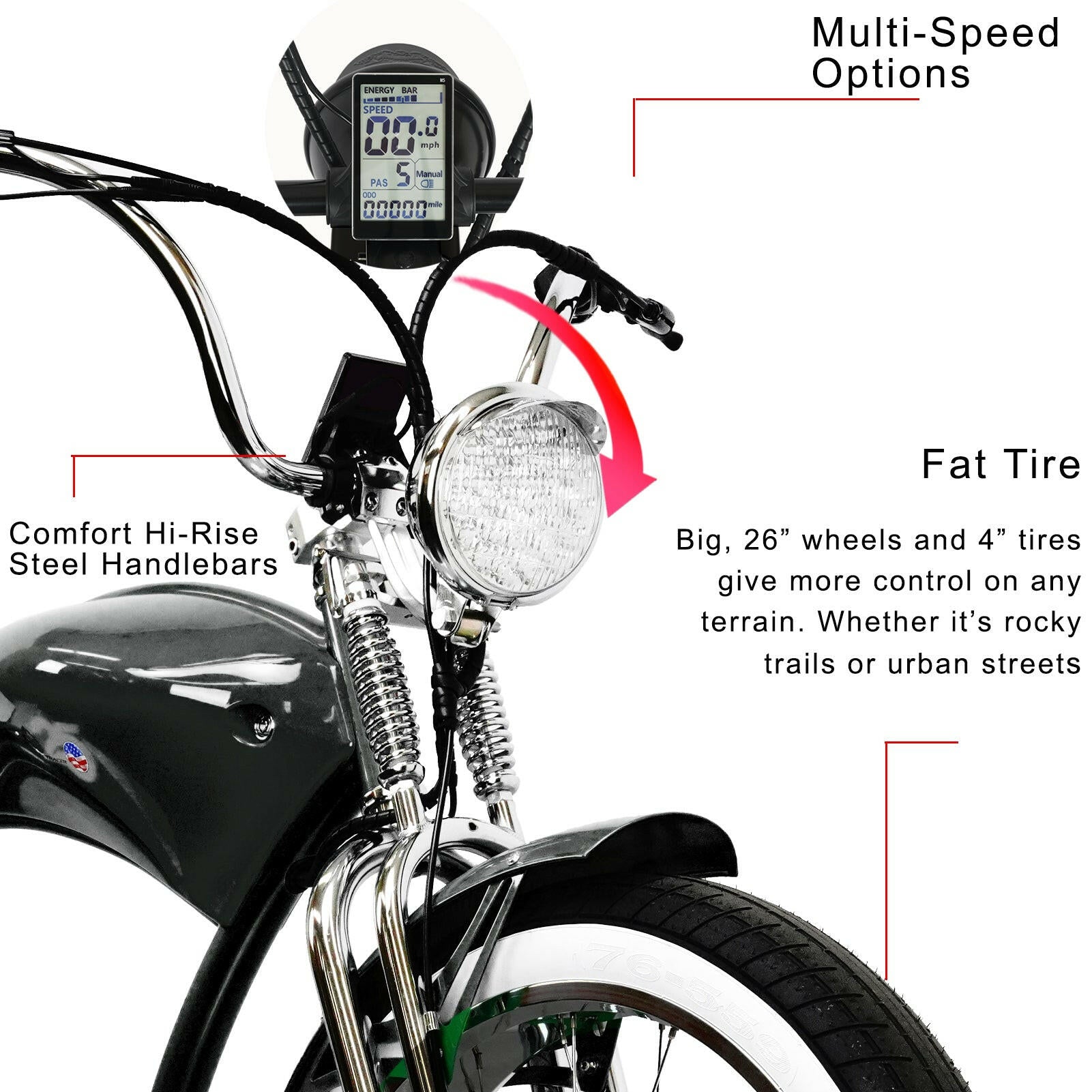 Electric Cruiser Bike by EV Power Rides showcasing sleek design and powerful performance for eco-friendly commuting.