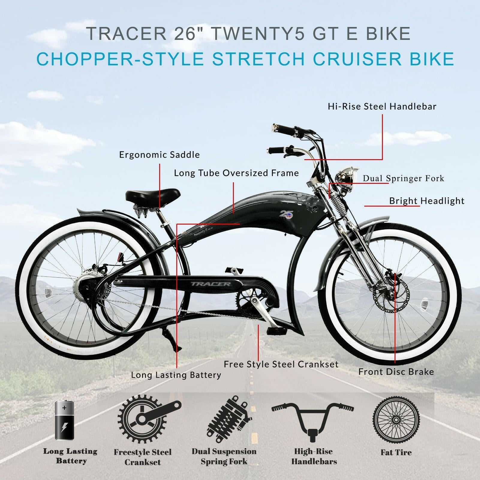 Electric Cruiser Bike by EV Power Rides showcasing sleek design and powerful performance for eco-friendly commuting.