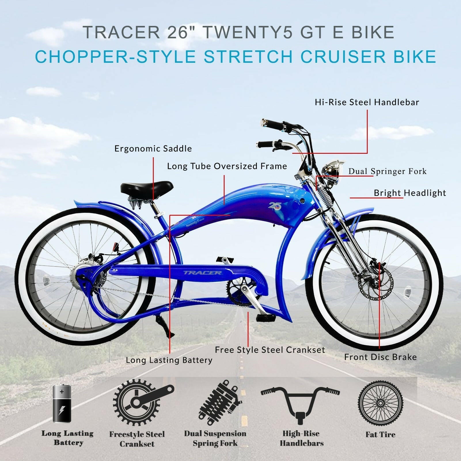 Electric Cruiser Bike by EV Power Rides showcasing sleek design and powerful performance for eco-friendly commuting.