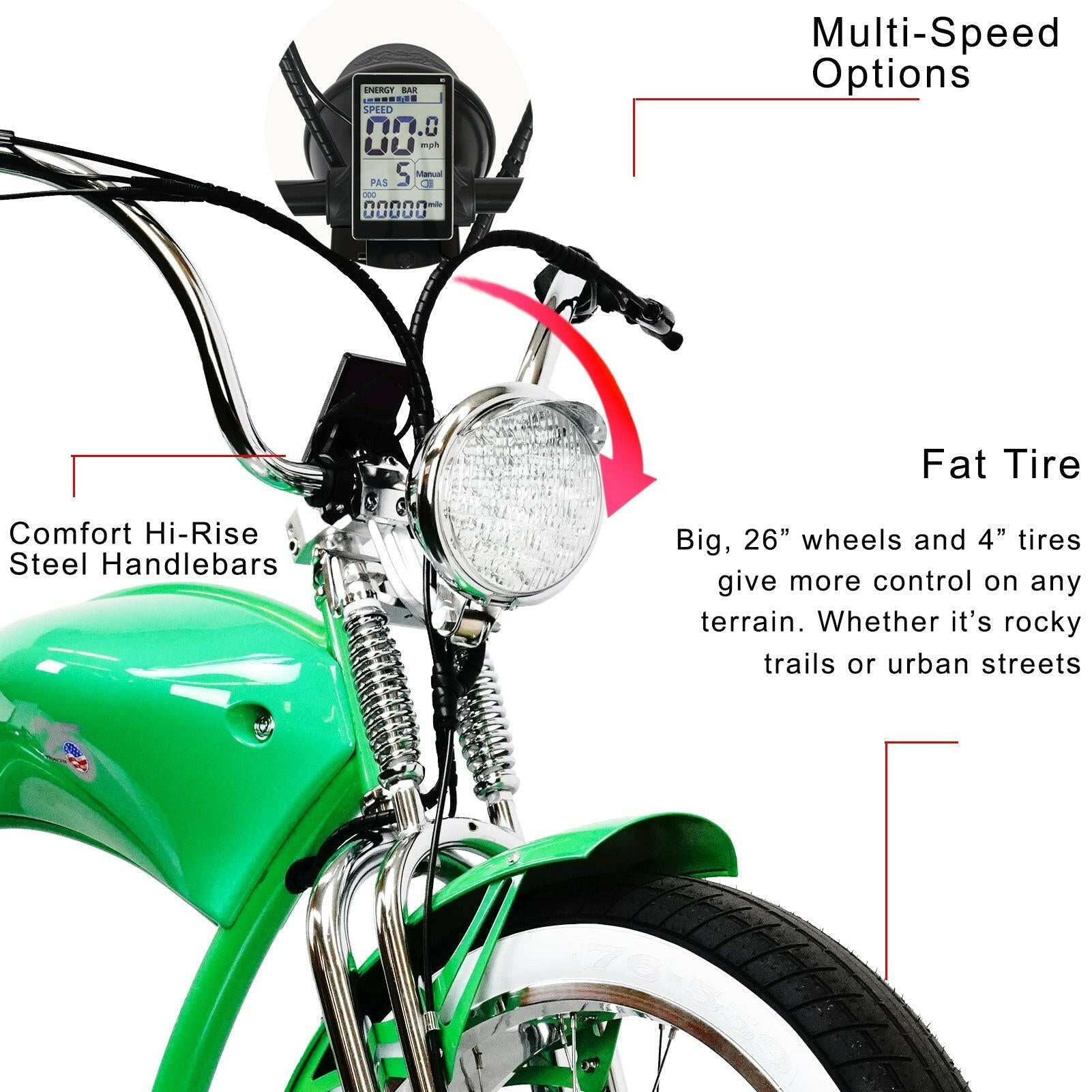 Electric Cruiser Bike by EV Power Rides showcasing sleek design and powerful performance for eco-friendly commuting.