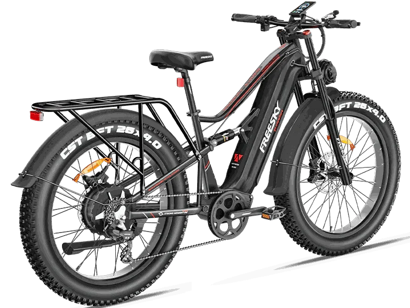 Electric bike featuring a fat tire design, all terrain capability, powered by a 1000w motor for superior performance.