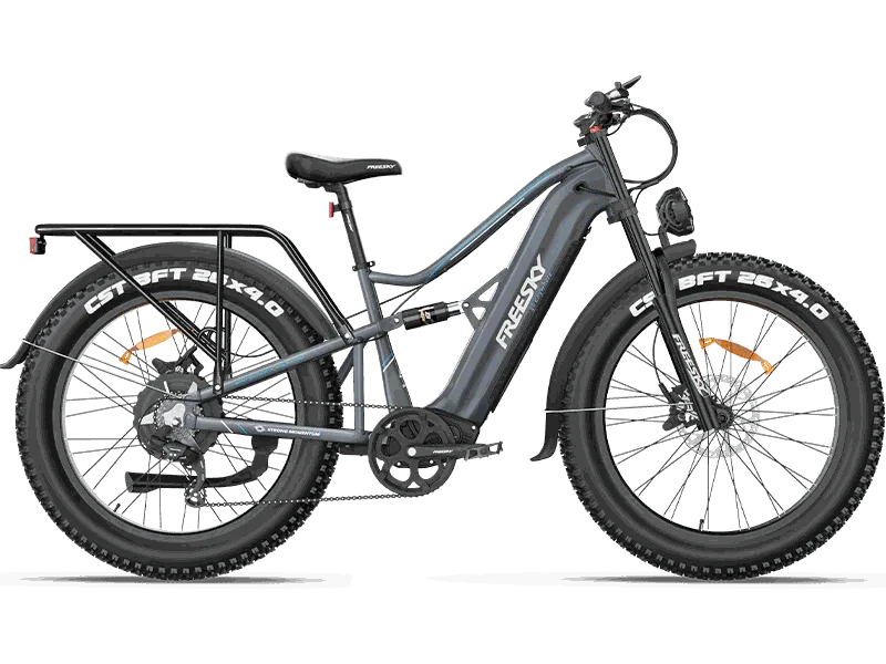 Electric bike featuring a fat tire design, all terrain capability, powered by a 1000w motor for superior performance.