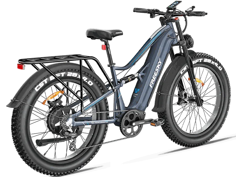 Electric bike featuring a fat tire design, all terrain capability, powered by a 1000w motor for superior performance.