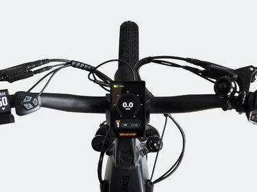 Torque sensor on a step thru electric bike designed for efficient commuter e-bike performance