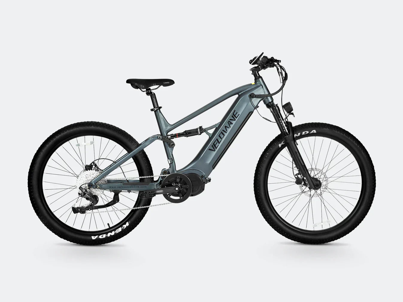 Electric full suspension mountain bike designed for optimal performance on rugged terrains.