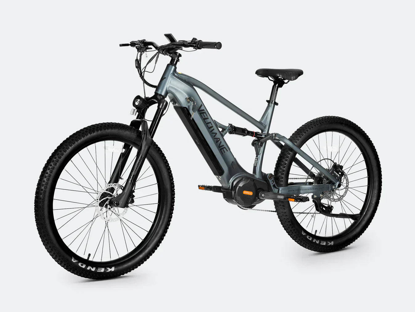 Electric full suspension mountain bike designed for optimal performance on rugged terrains.