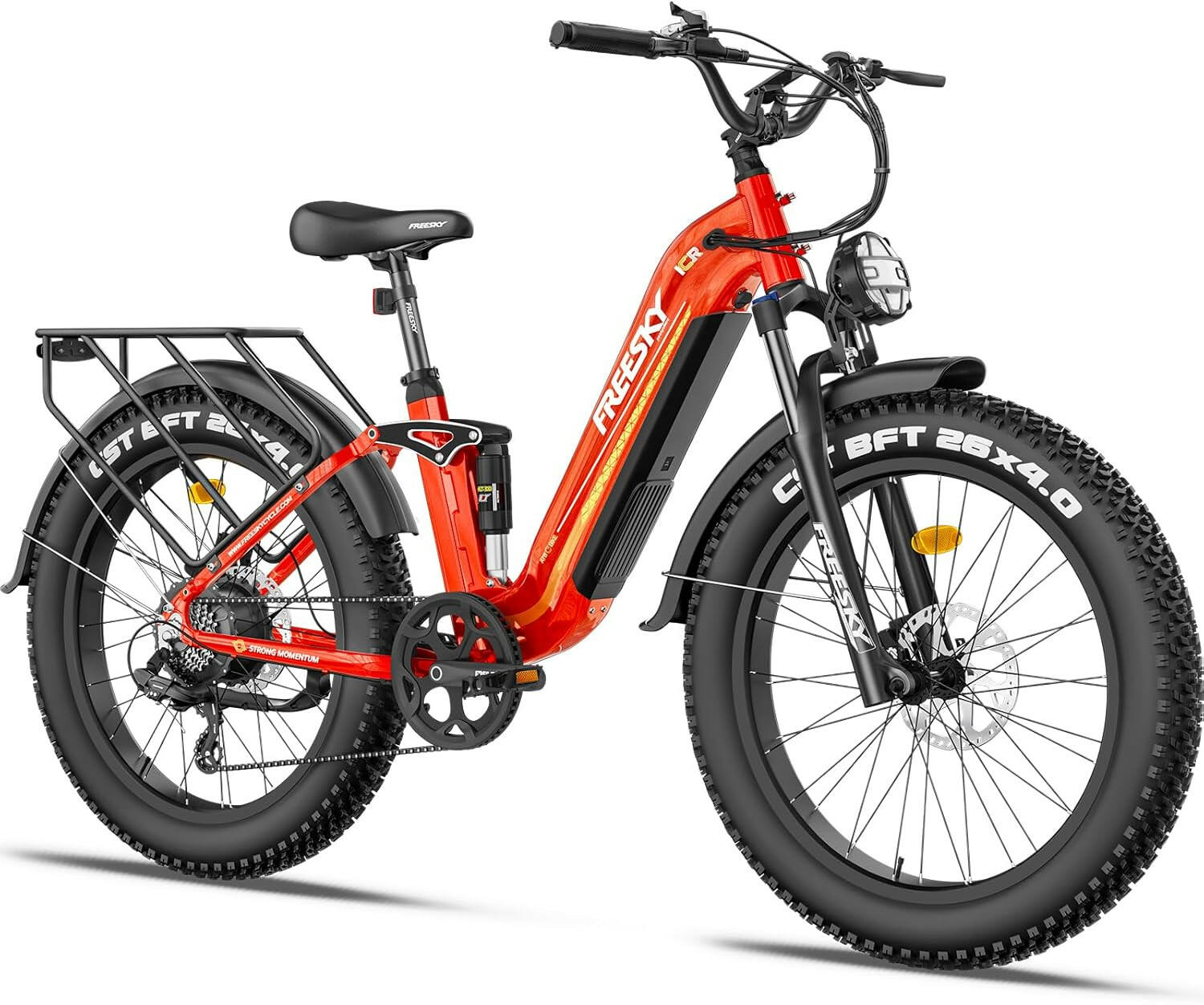 Electric bike with durable fat tires designed for enhanced off-road performance and superior traction.