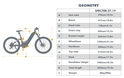 ENORAU SPECTER - ST 2.0 HUGE 1000W Motor Free Extra Battery & other Gifts w/this Electric Bike